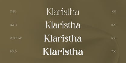 Przykład czcionki Klaristha Light