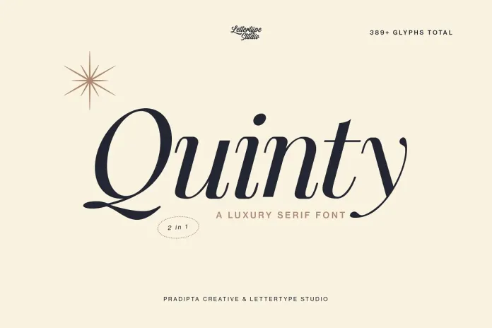 Przykład czcionki Quinty Italic