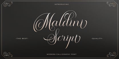 Przykład czcionki Maldini Script Italic