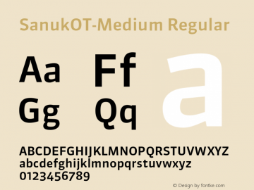 Przykład czcionki Sanuk OT Medium Italic