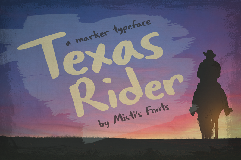 Przykład czcionki Texas Rider Regular