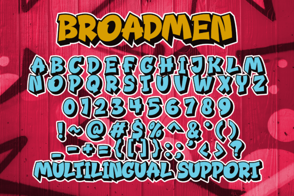 Przykład czcionki Broadmen Outline