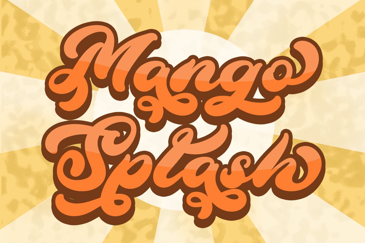 Przykład czcionki Mango Splash Regular