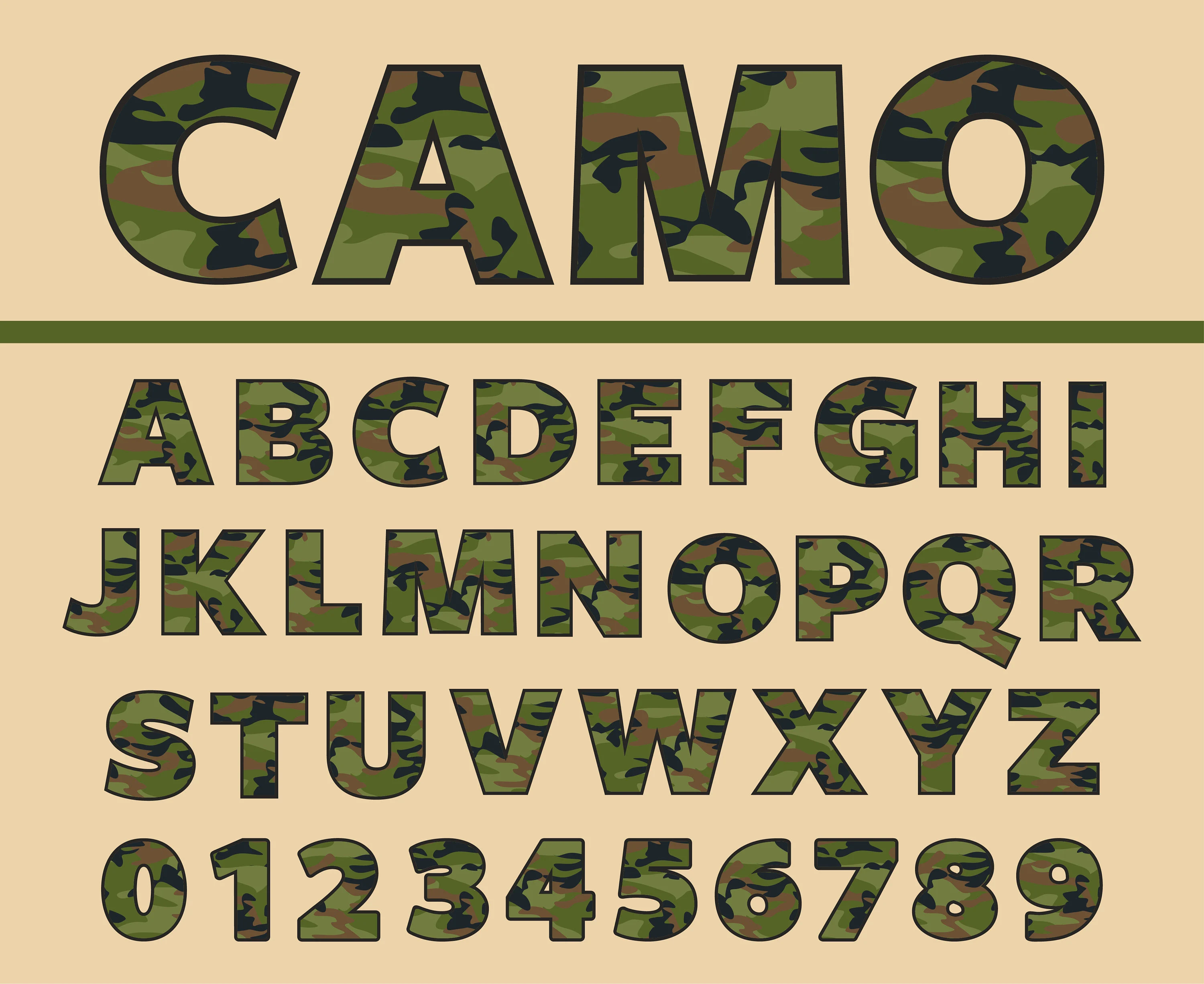 Przykład czcionki Camouflage 02