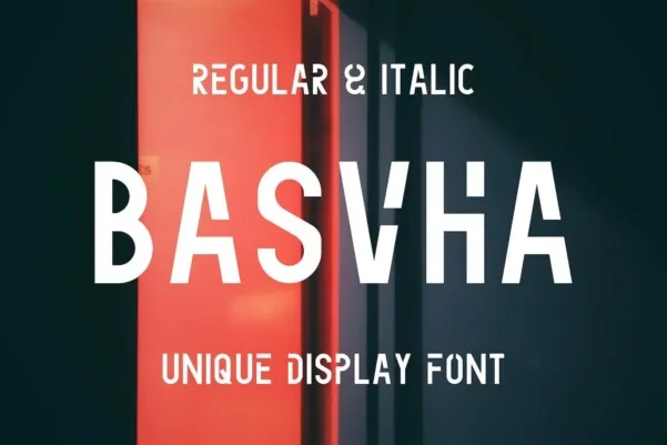 Przykład czcionki Basvha Italic