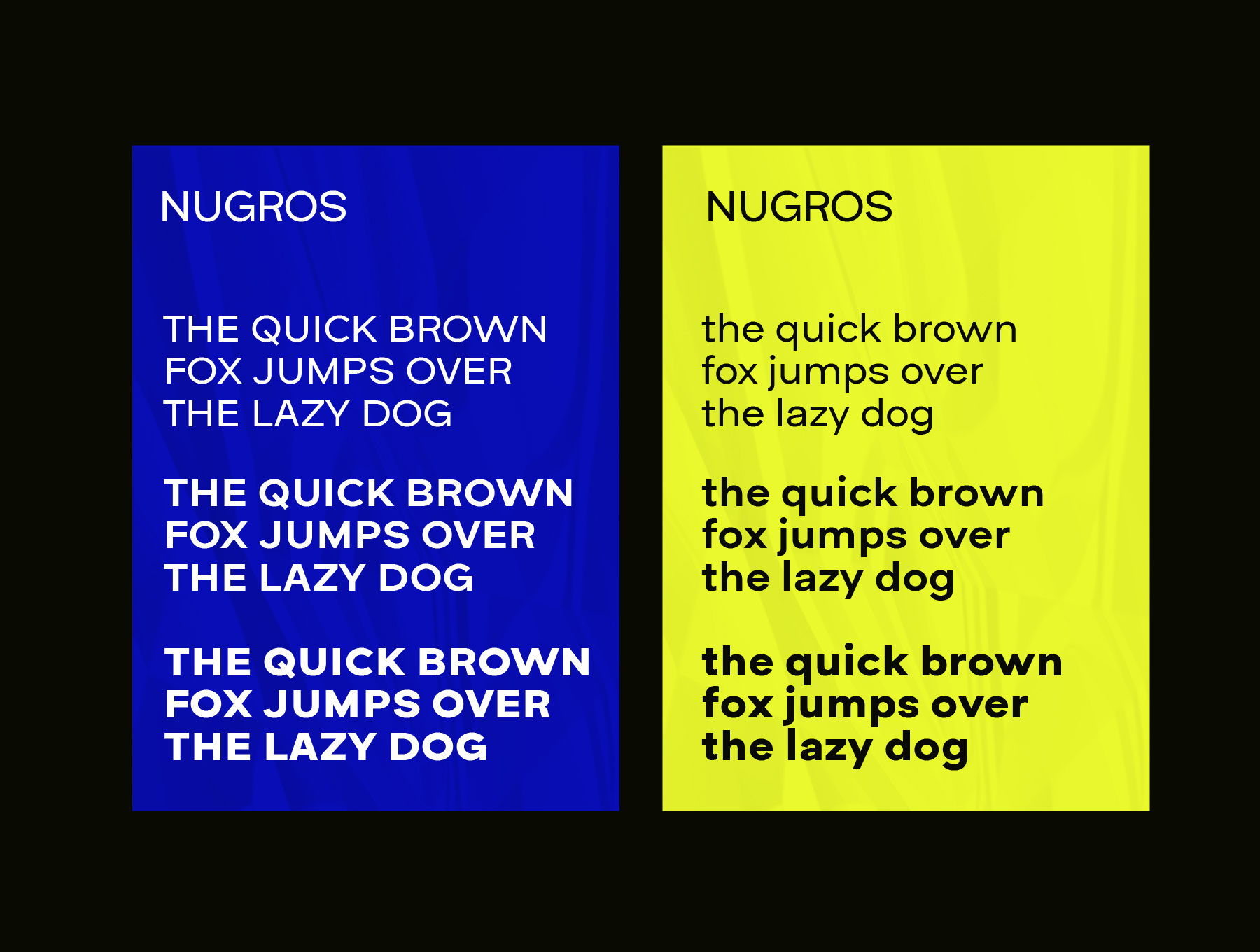 Przykład czcionki Nugros Regular