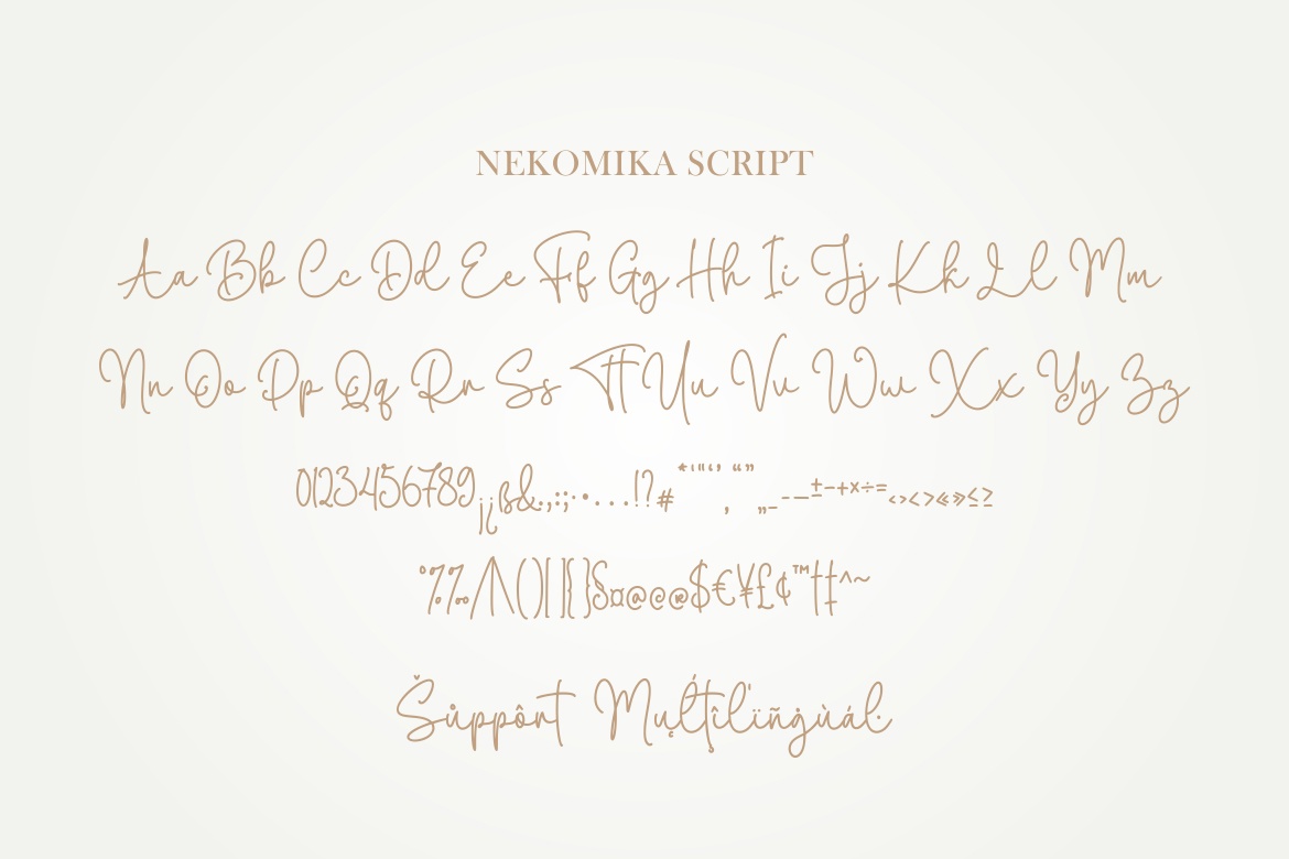 Przykład czcionki Nekomika Script