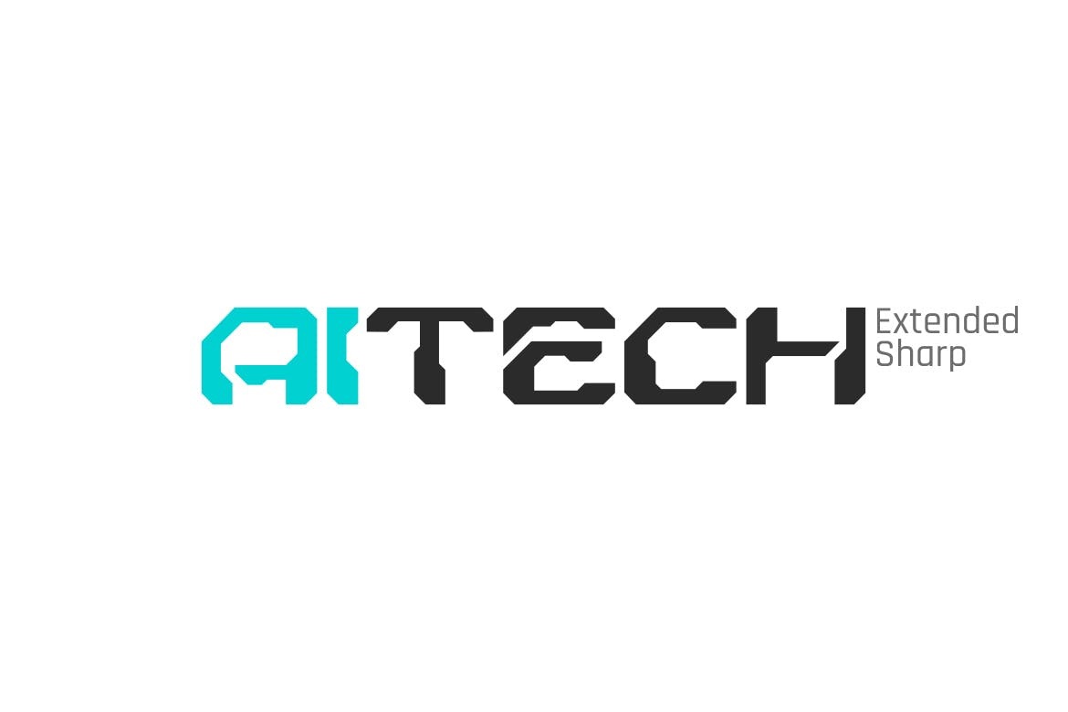Przykład czcionki AiTech Sharp Extended Regular