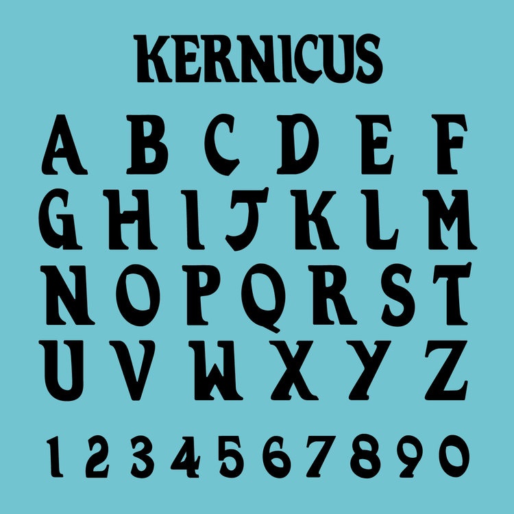 Przykład czcionki Kernicus Regular