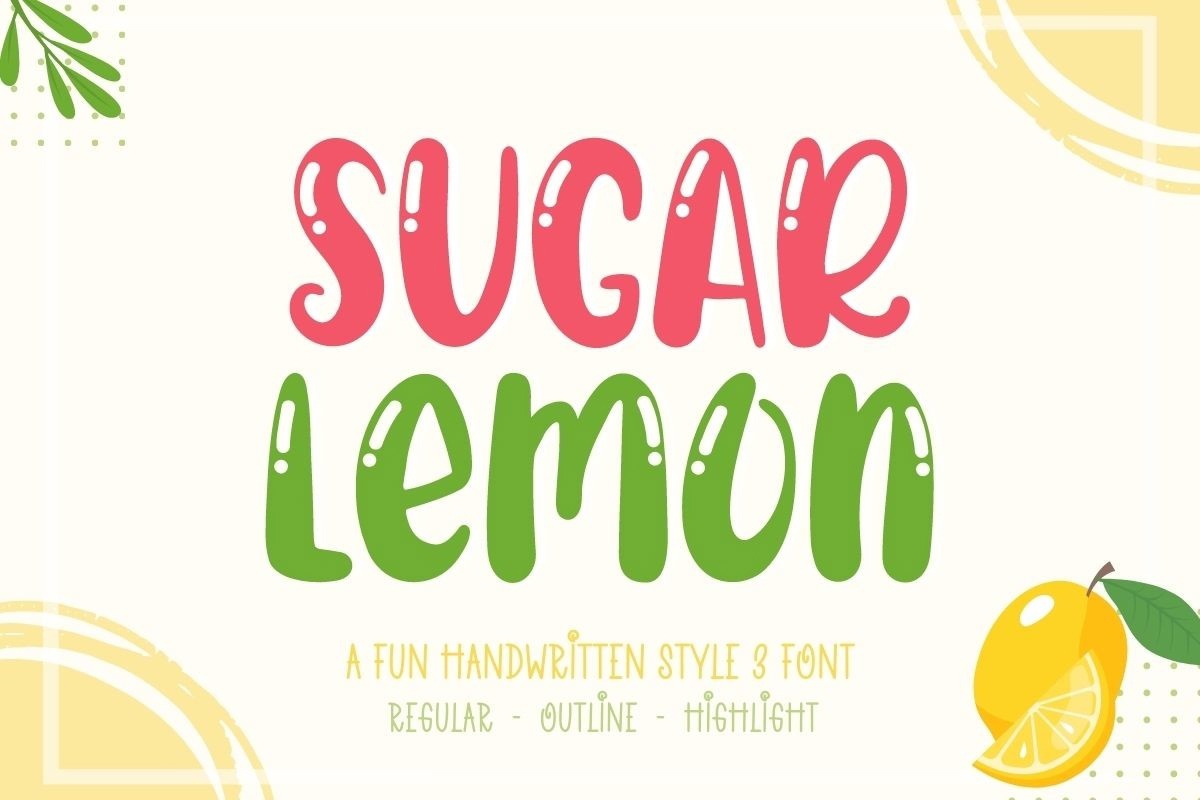 Przykład czcionki Sugar Lemon