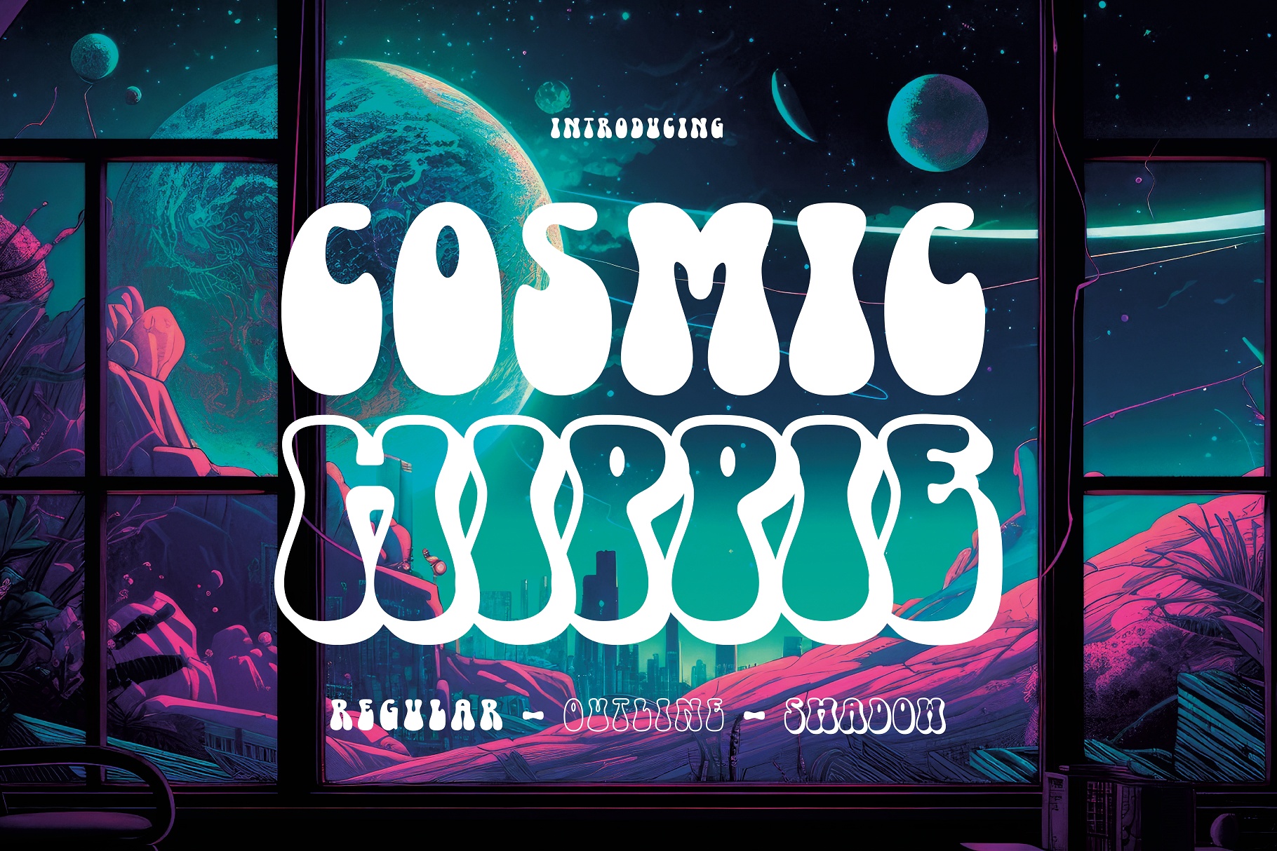 Przykład czcionki Cosmic Hippie