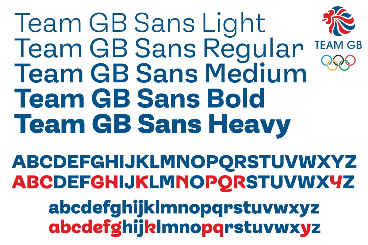 Przykład czcionki Team GB Sans