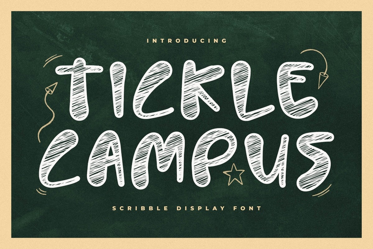 Przykład czcionki Tickle Campus Scribble
