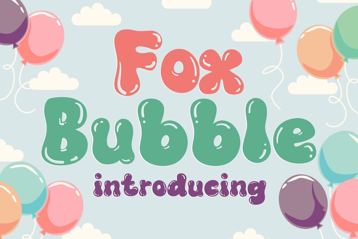 Przykład czcionki Fox Bubble