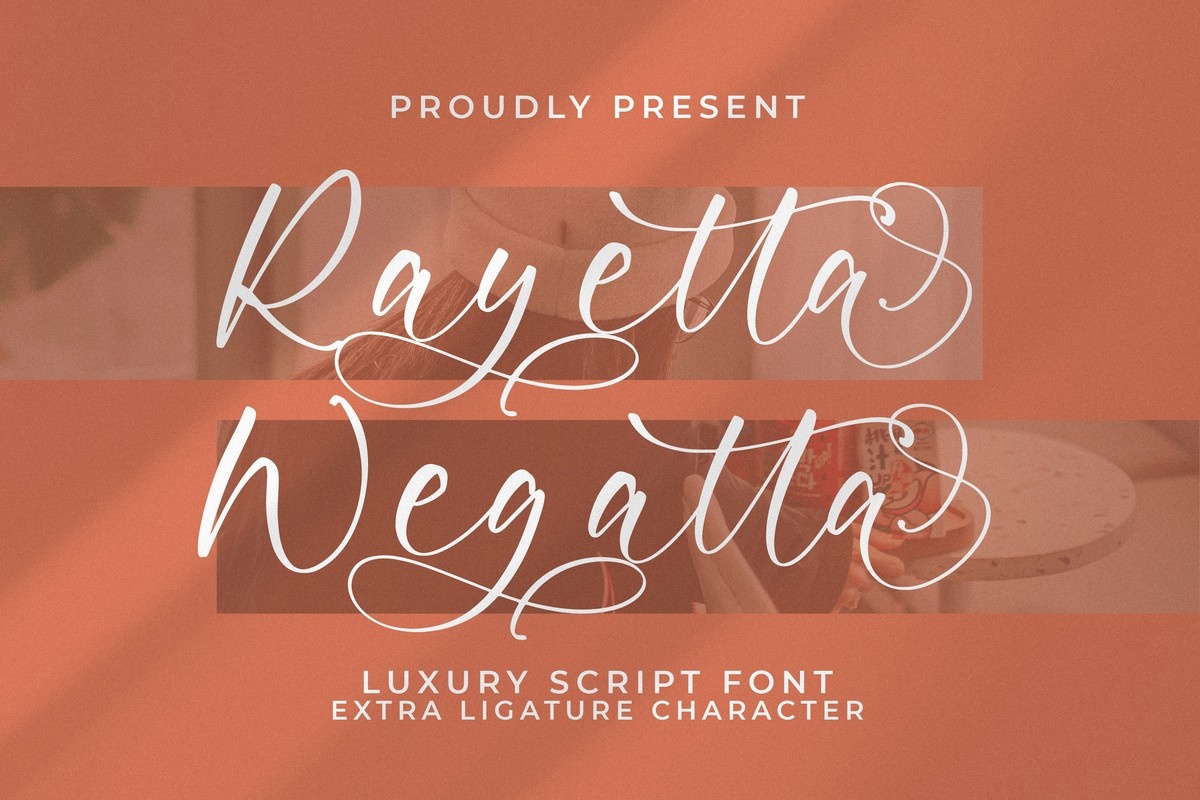 Przykład czcionki Rayetta Wegatta Regular