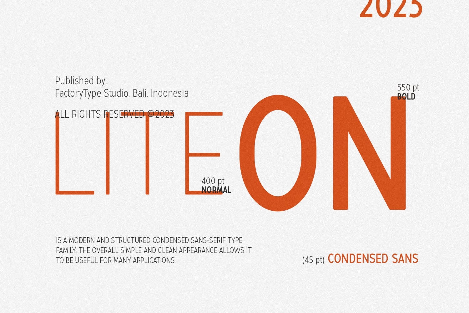 Przykład czcionki LiteOn Condensed Bold