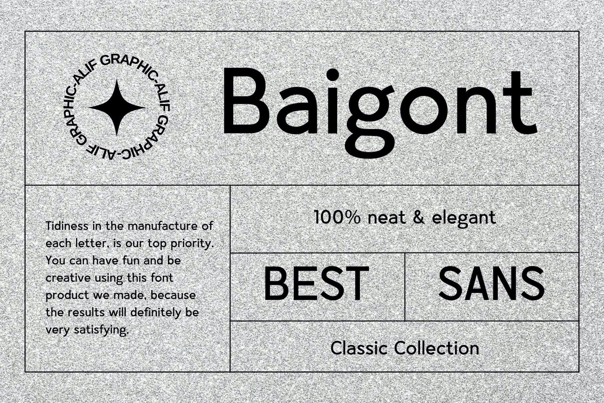 Przykład czcionki Baigont Regular
