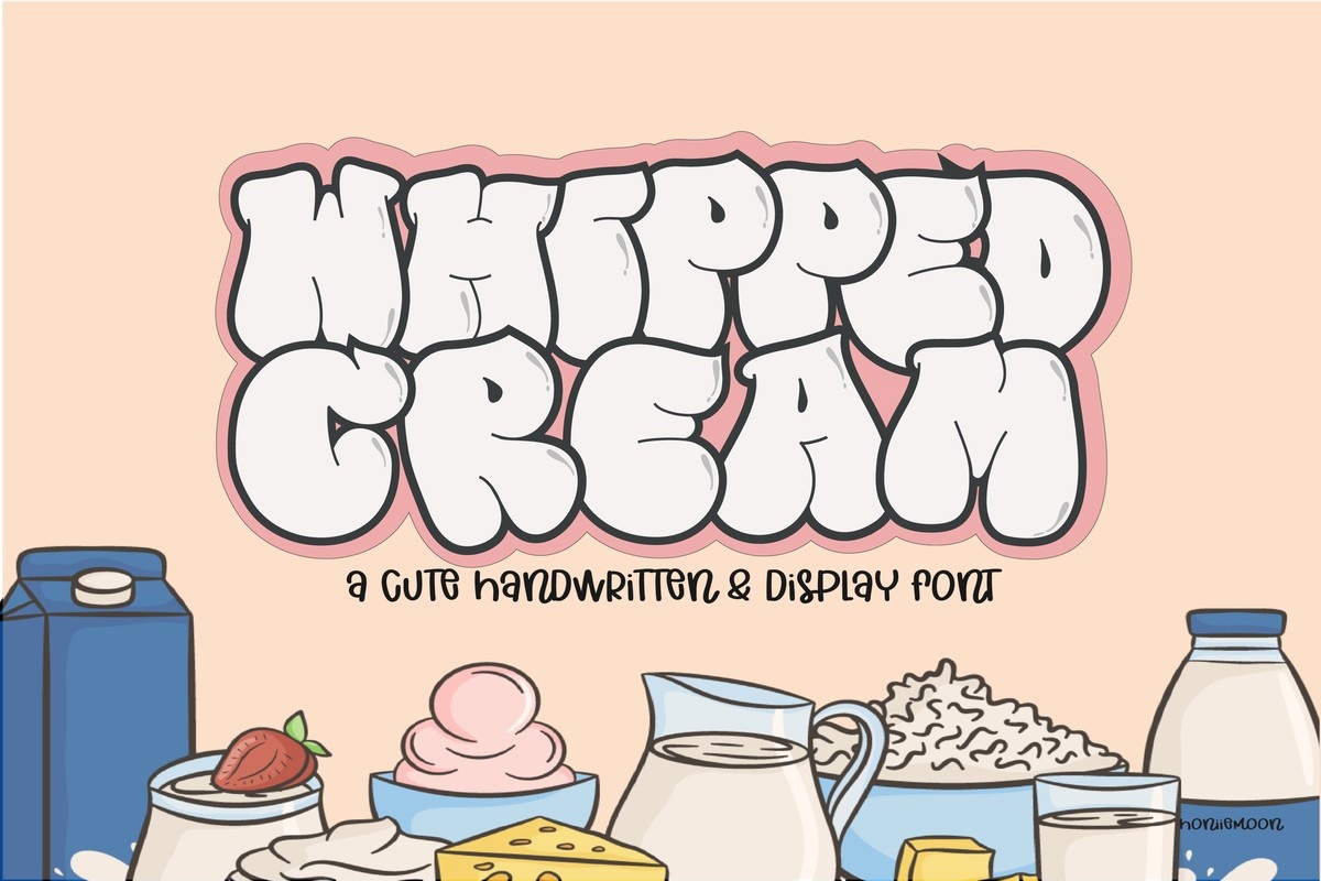 Przykład czcionki Whipped Cream Regular