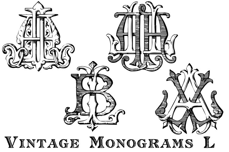 Przykład czcionki Monocracy Vintage Monograms L Regular