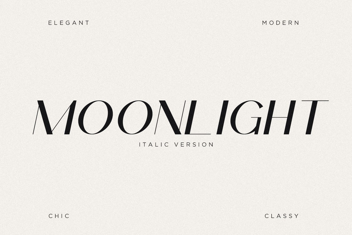 Przykład czcionki Moonlight Italic