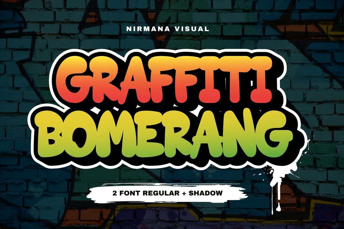 Przykład czcionki Graffiti Bomerang Shadow