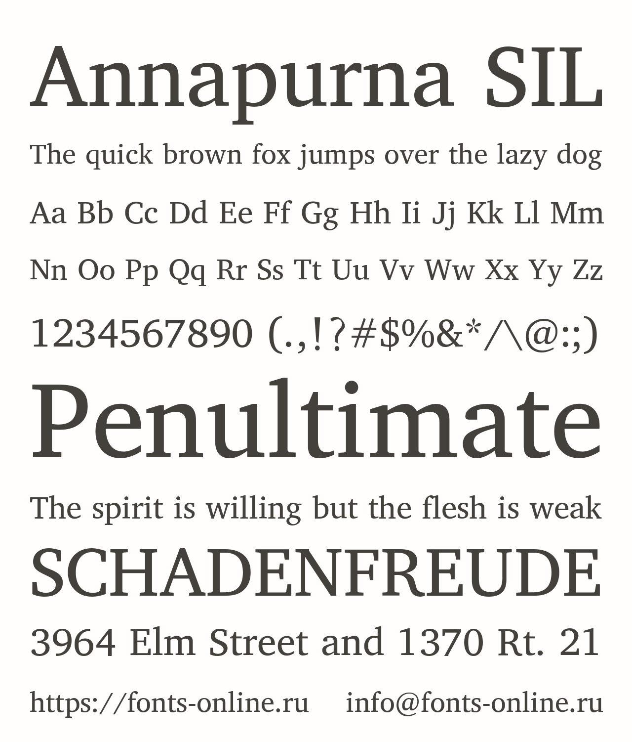 Przykład czcionki Annapurna SIL Regular