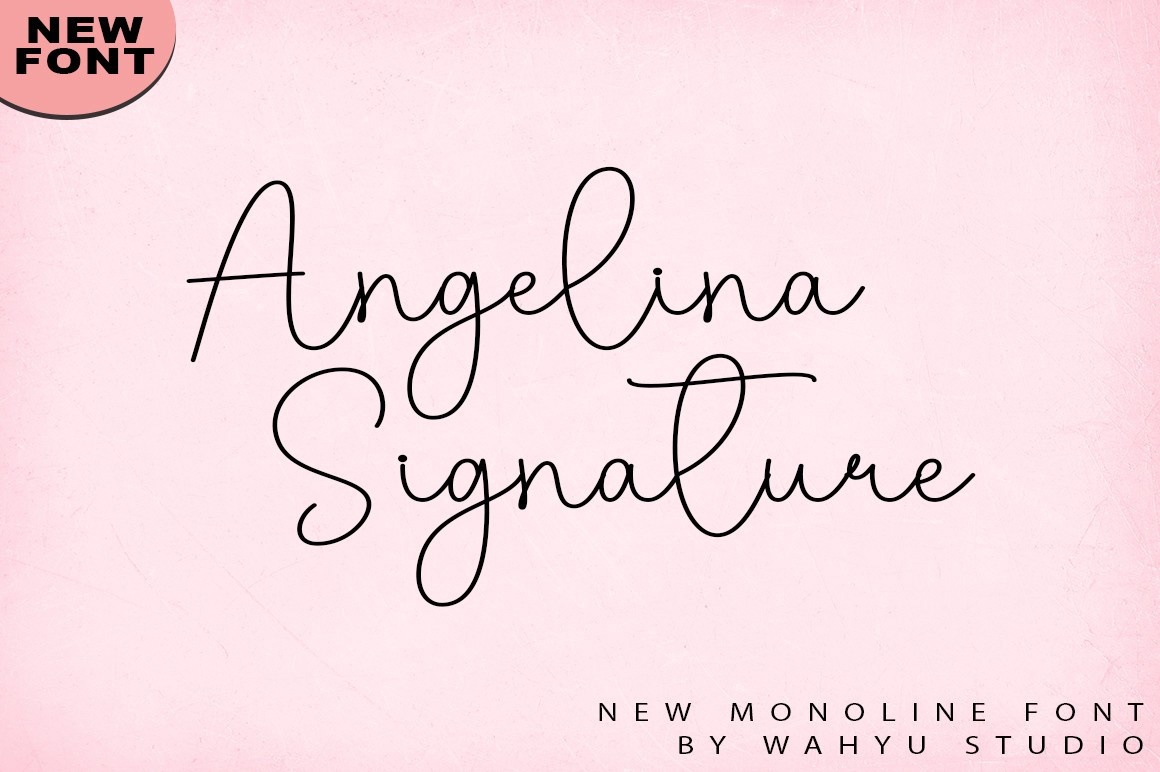 Przykład czcionki Angelina Signature Regular