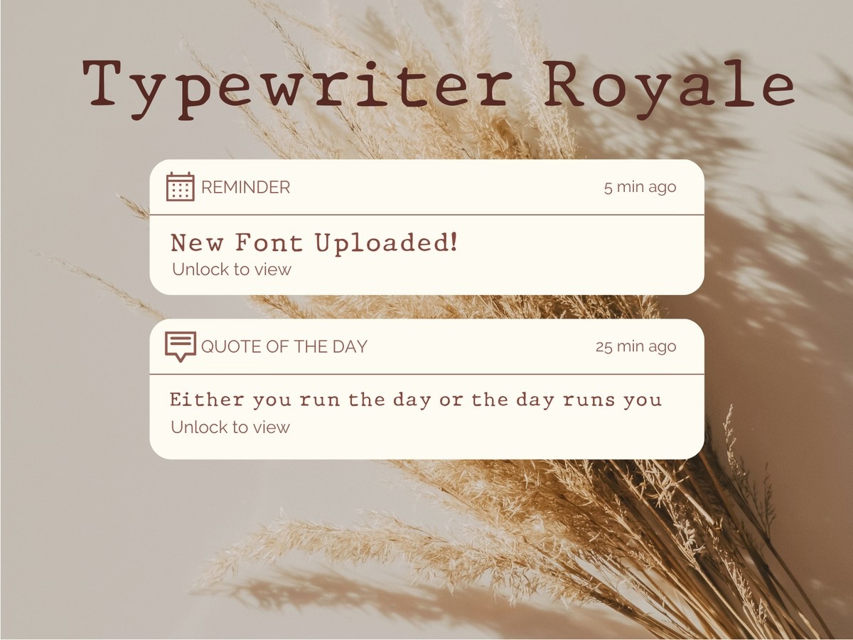 Przykład czcionki Typewriter Royale Regular