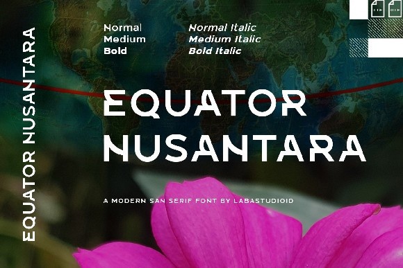 Przykład czcionki Equator Nusantara Italic