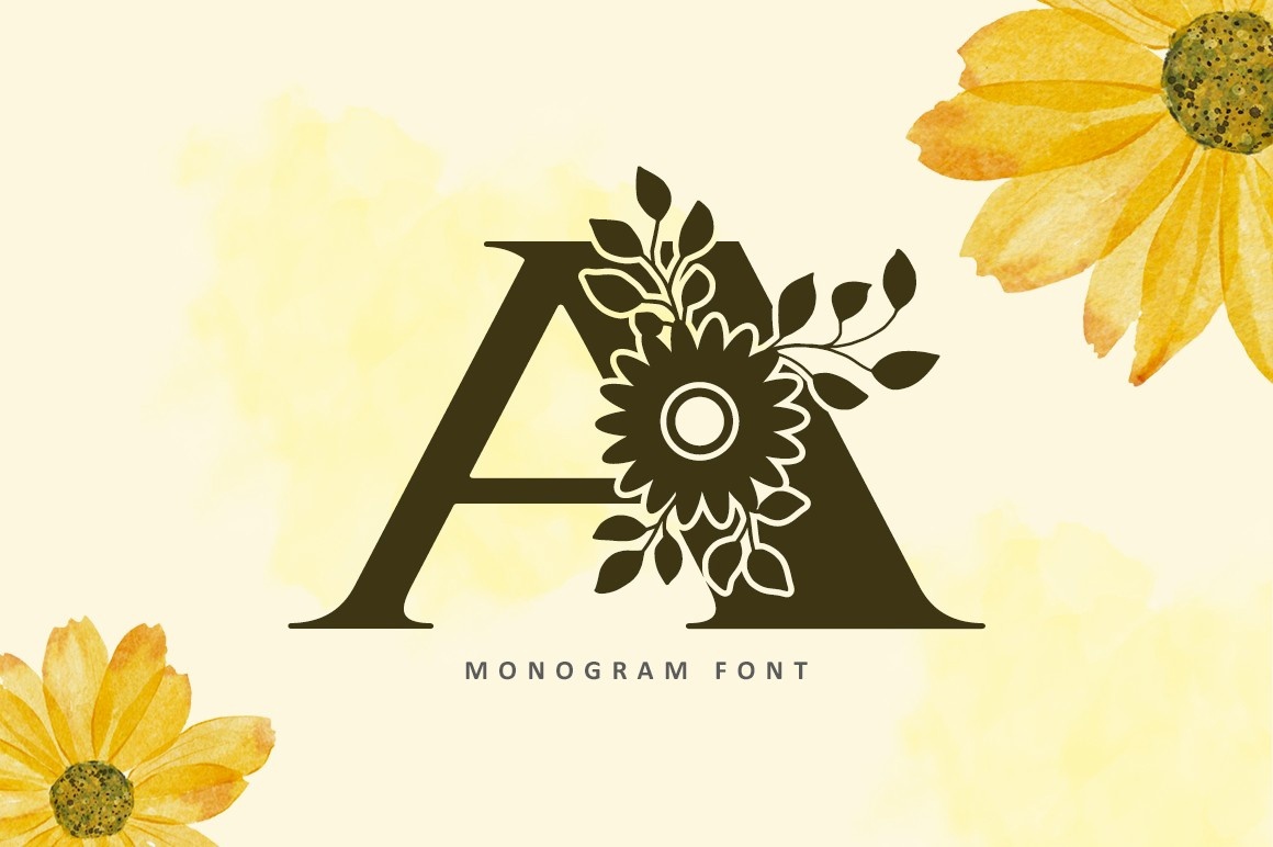 Przykład czcionki Sunflower Monogram