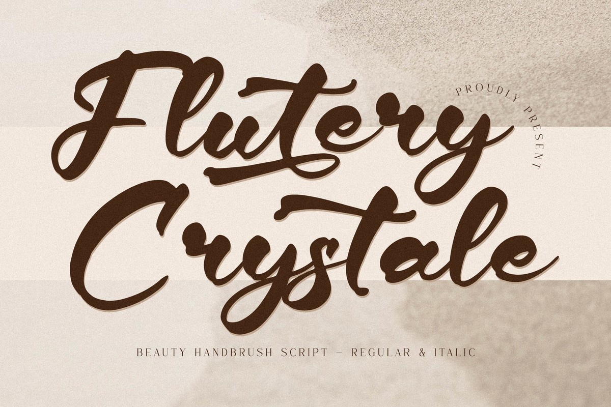 Przykład czcionki Flutery Crystale