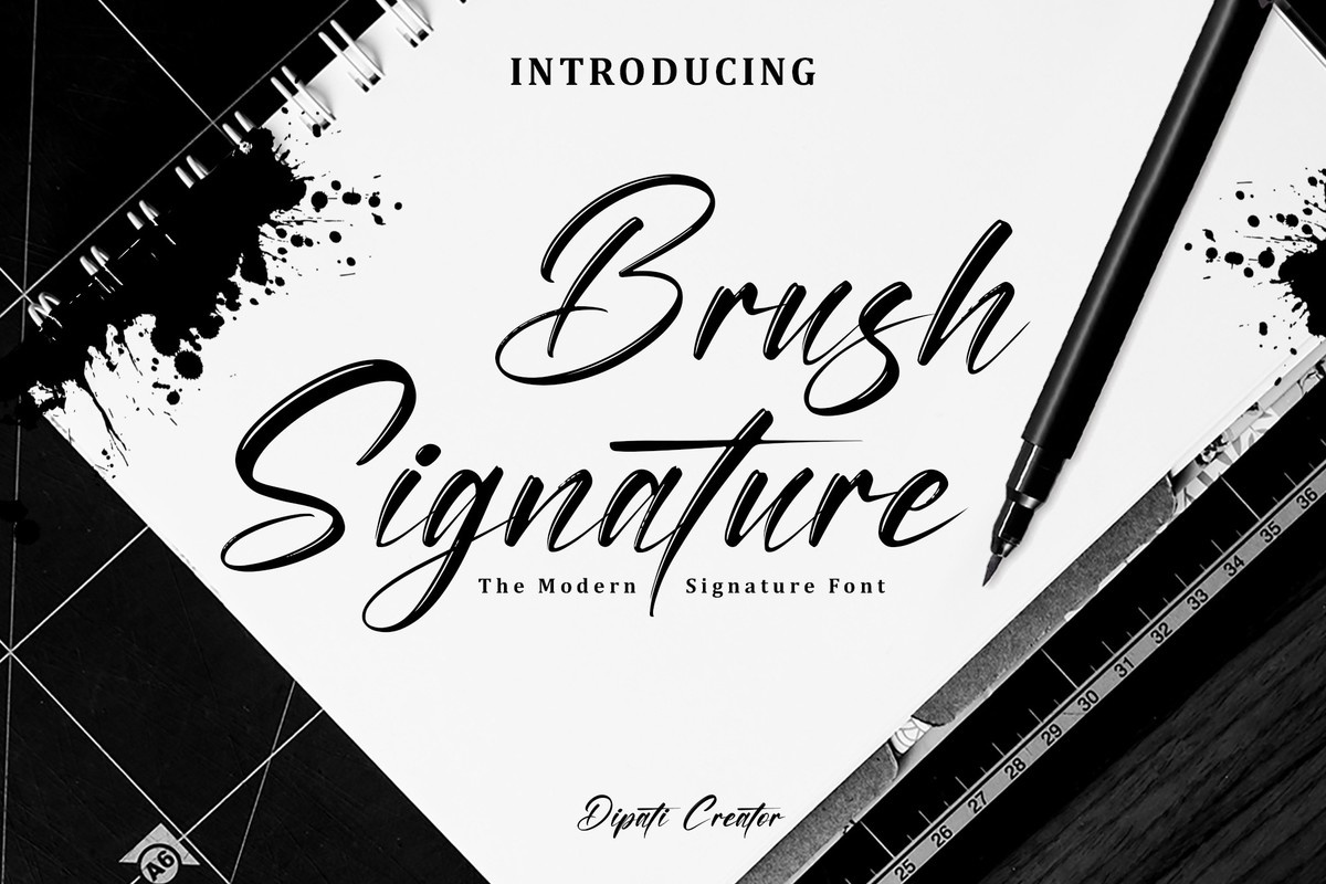 Przykład czcionki Brush Signature