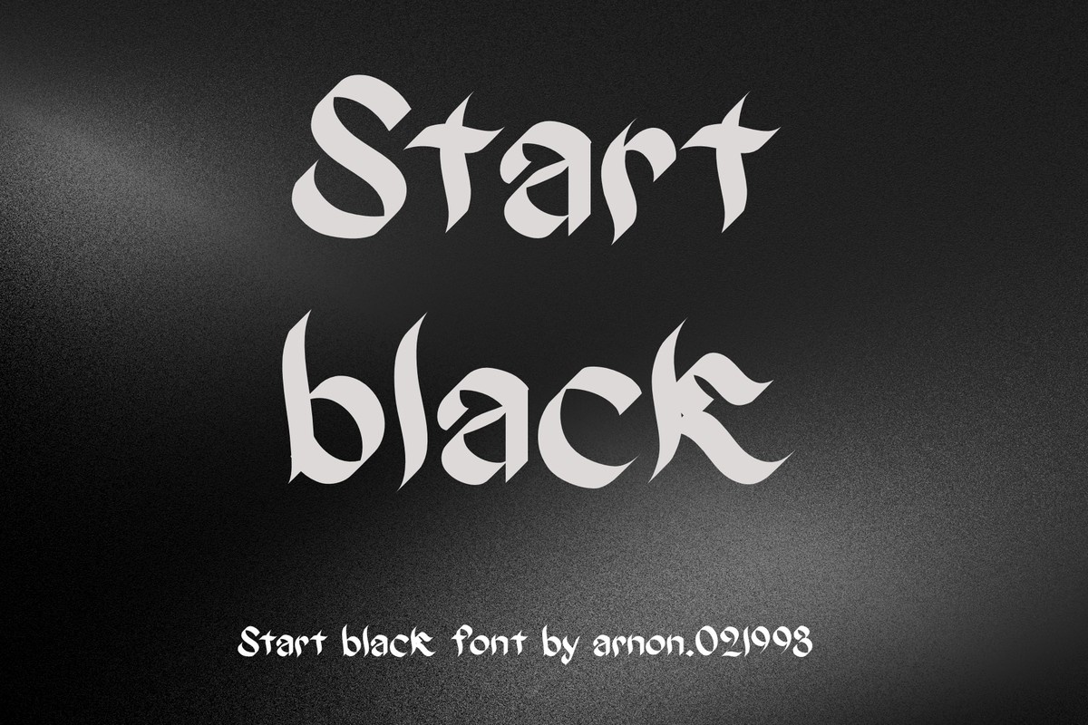Przykład czcionki Start Black Regular