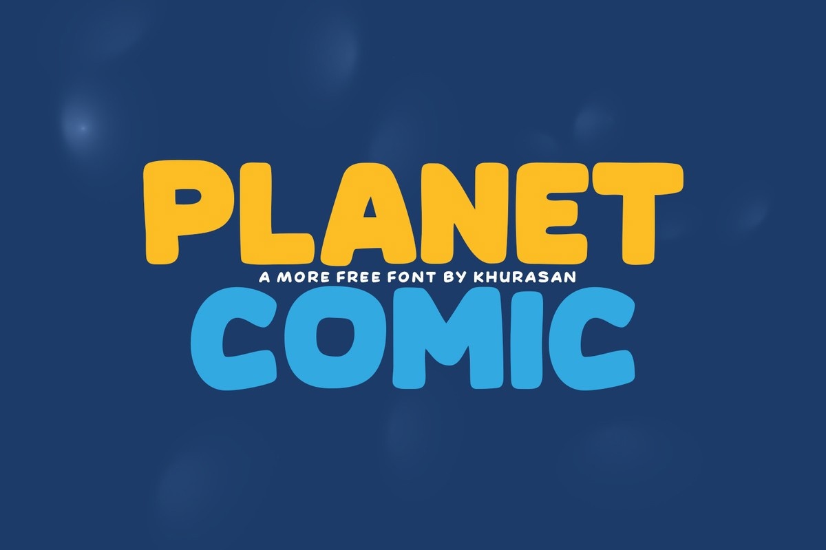 Przykład czcionki Planet Comic