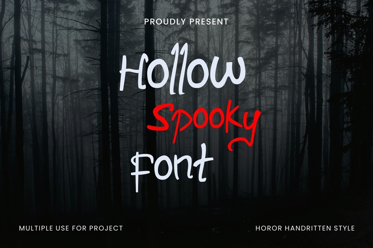 Przykład czcionki Hollow Spooky