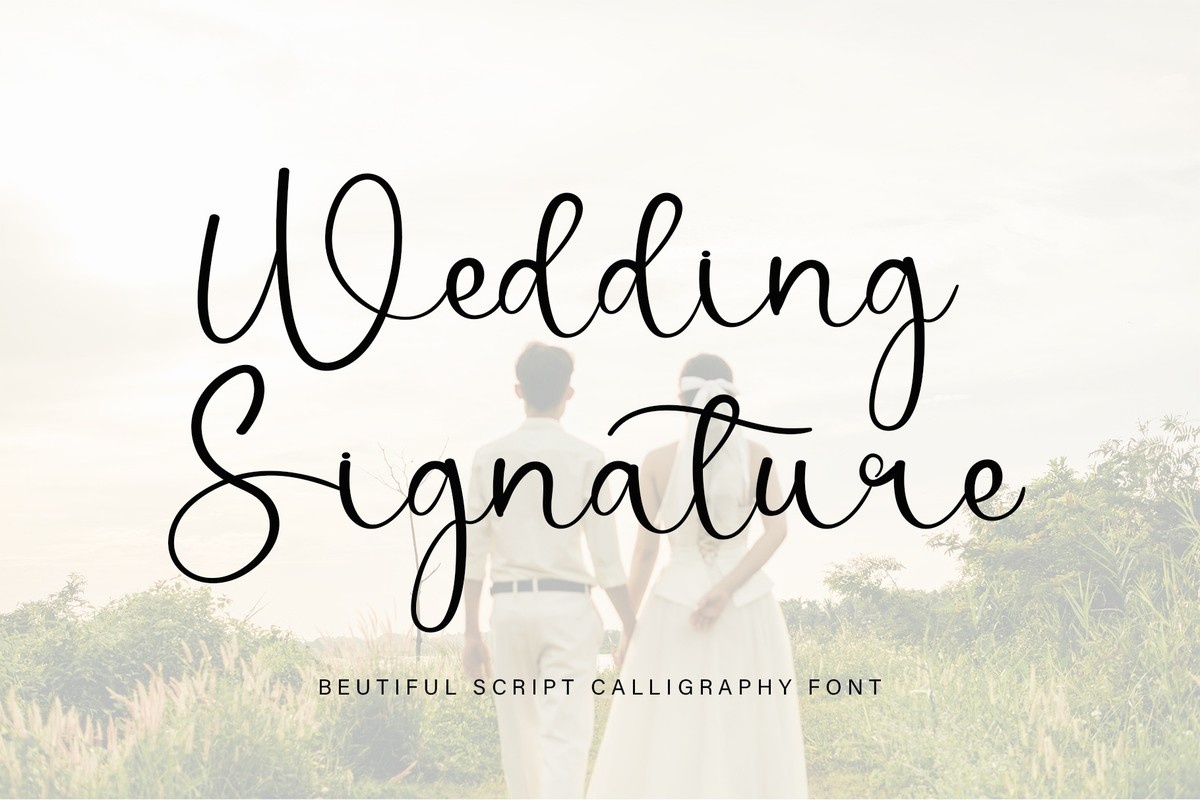 Przykład czcionki Wedding Signature