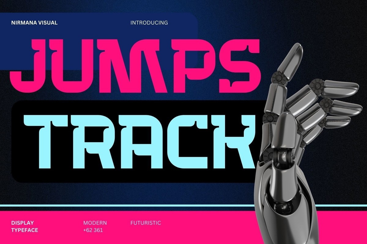 Przykład czcionki Jumps Track Regular