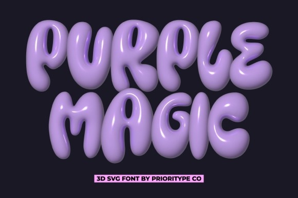 Przykład czcionki Purple Magic SVG