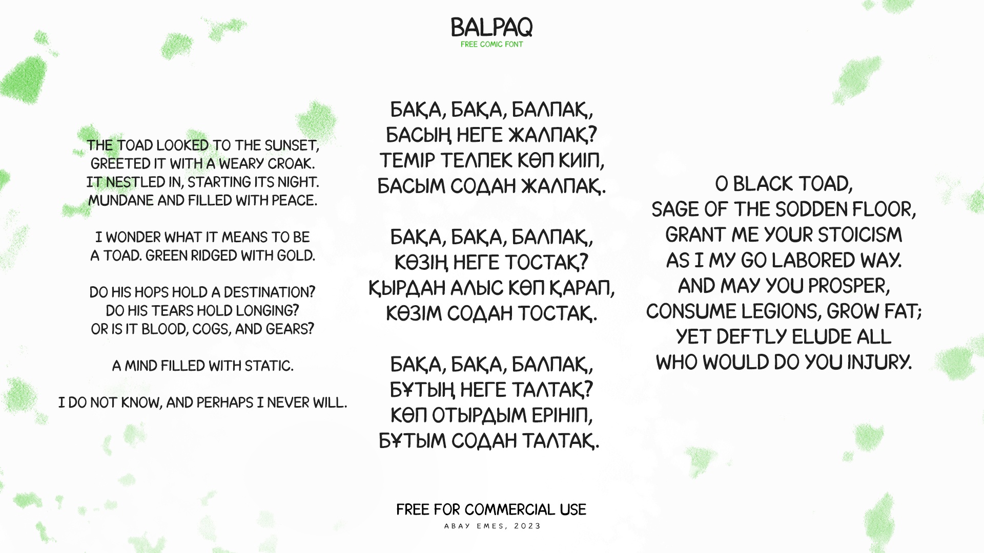 Przykład czcionki Balpaq Regular