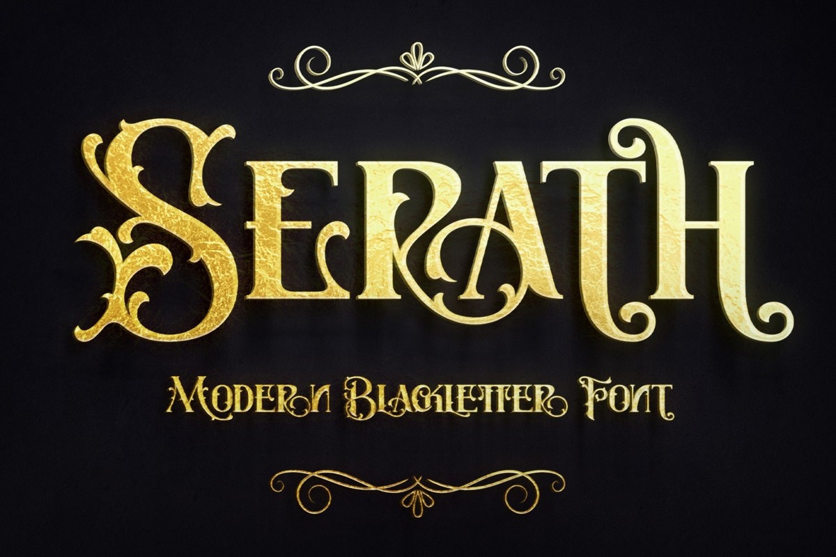 Przykład czcionki Serath Italic