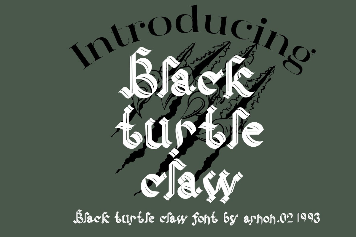 Przykład czcionki Black Turtle Claw