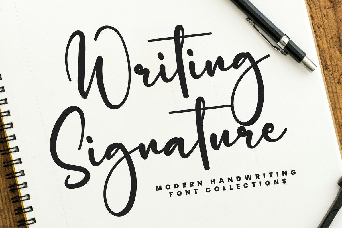 Przykład czcionki Writing Signature