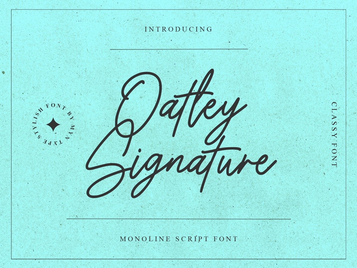 Przykład czcionki Oatley Signature