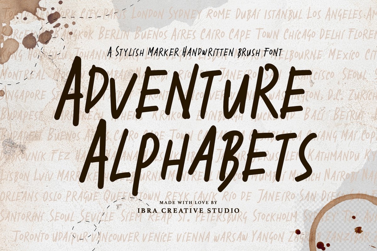 Przykład czcionki Adventure Alphabets