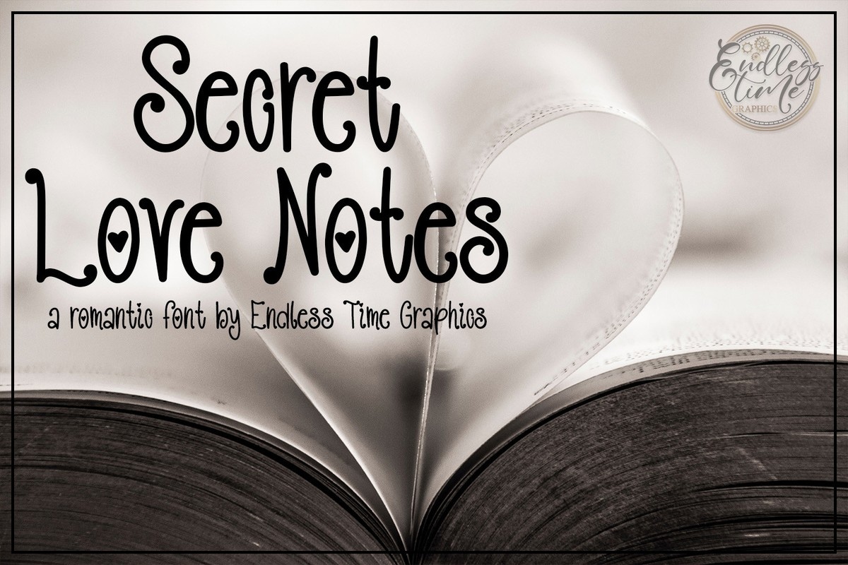 Przykład czcionki Secret Love Notes
