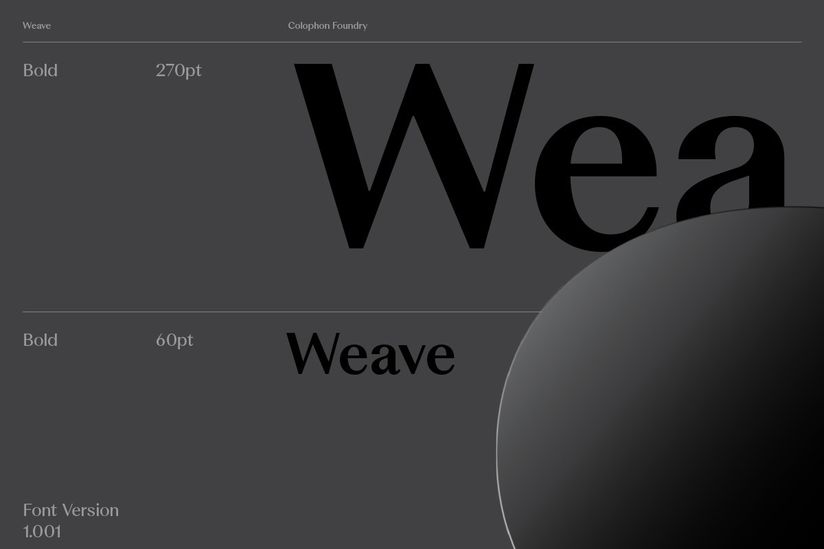 Przykład czcionki Weave