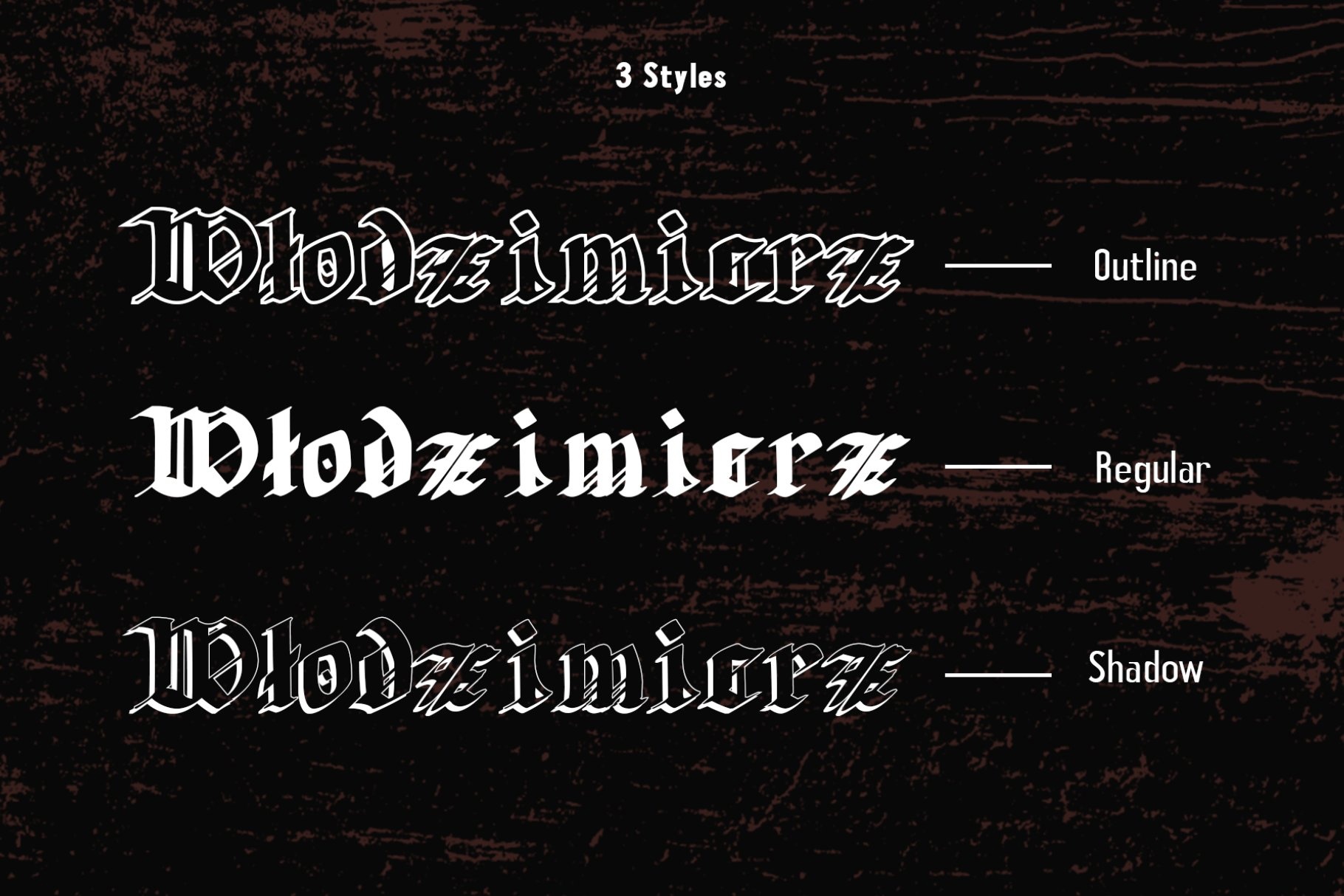 Przykład czcionki Groundage Outline