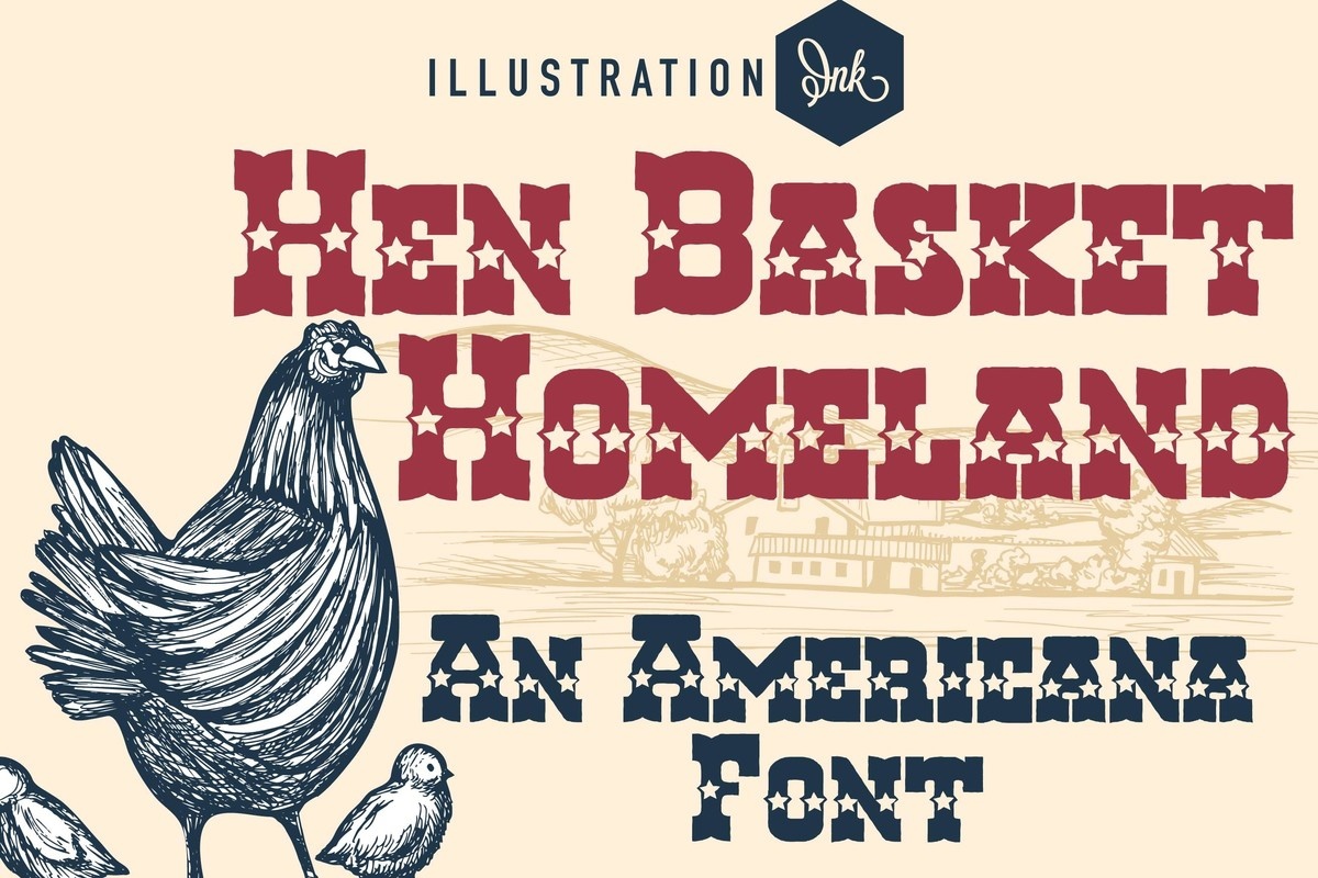 Przykład czcionki Hen Basket Homeland