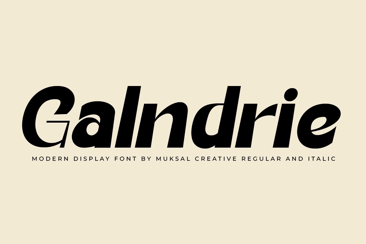 Przykład czcionki Galndrie Italic