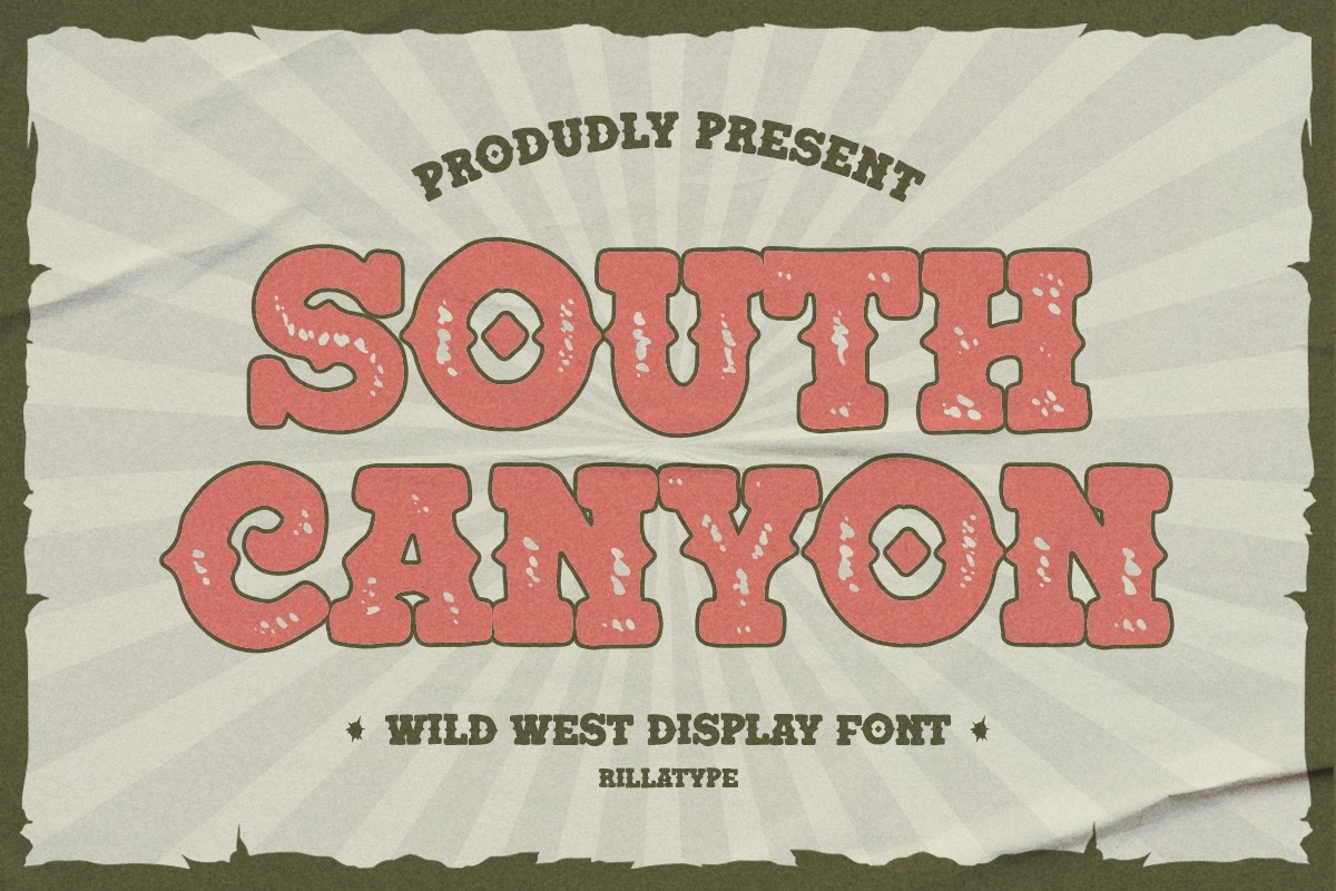 Przykład czcionki South Canyon Stamp